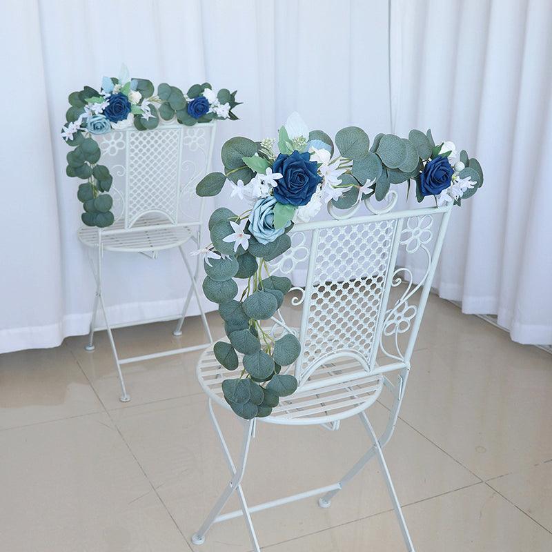 Simulated flower Eucalyptus rattan chair back flower wedding chair back flower decoration